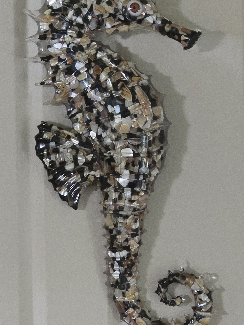 Seashell Mosaic Seahorse Wall Decor - Multicolor